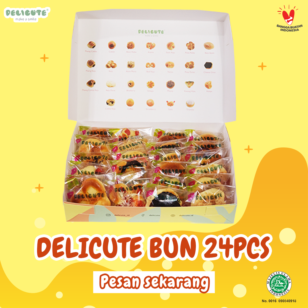 ROTI BUN DELICUTE 24 PCS (KEMASAN DUS)