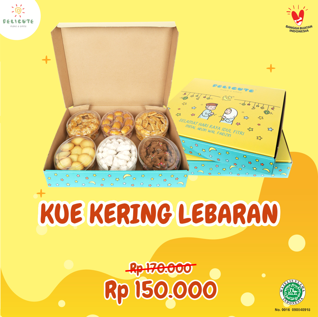 PAKET HAMPERS KUE KERING LEBARAN DELICUTE ISI 6 VARIAN