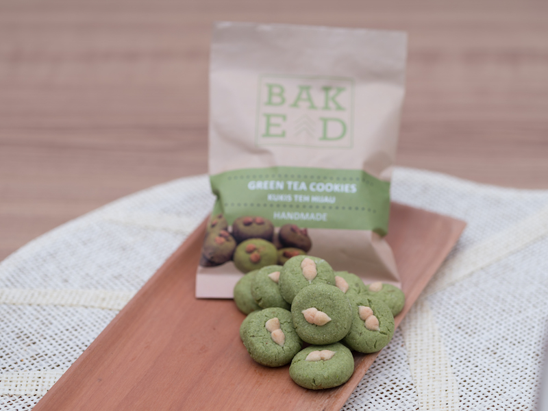 Green tea cookies Baked ID (Isi 4 Pouch)