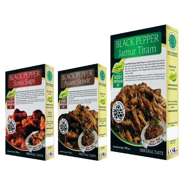 Black Pepper Sosis Sapi, Ayam Suwir & Jamur Tiram