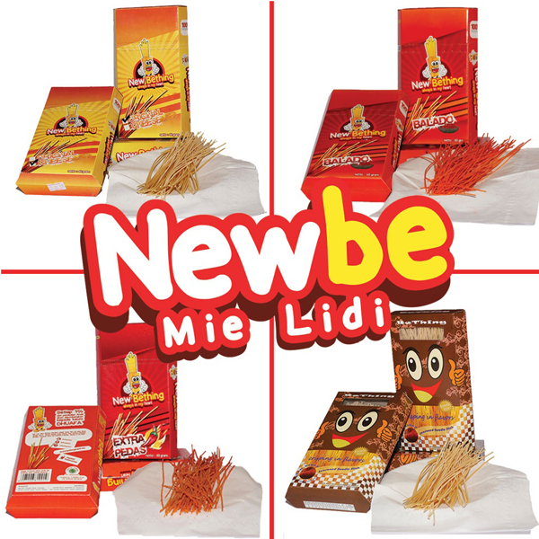 Mie Lidi NEWBE (Isi 6 varians : Original, Balado,Super Pedas, Roasted Chicken,Cheese & Love)
