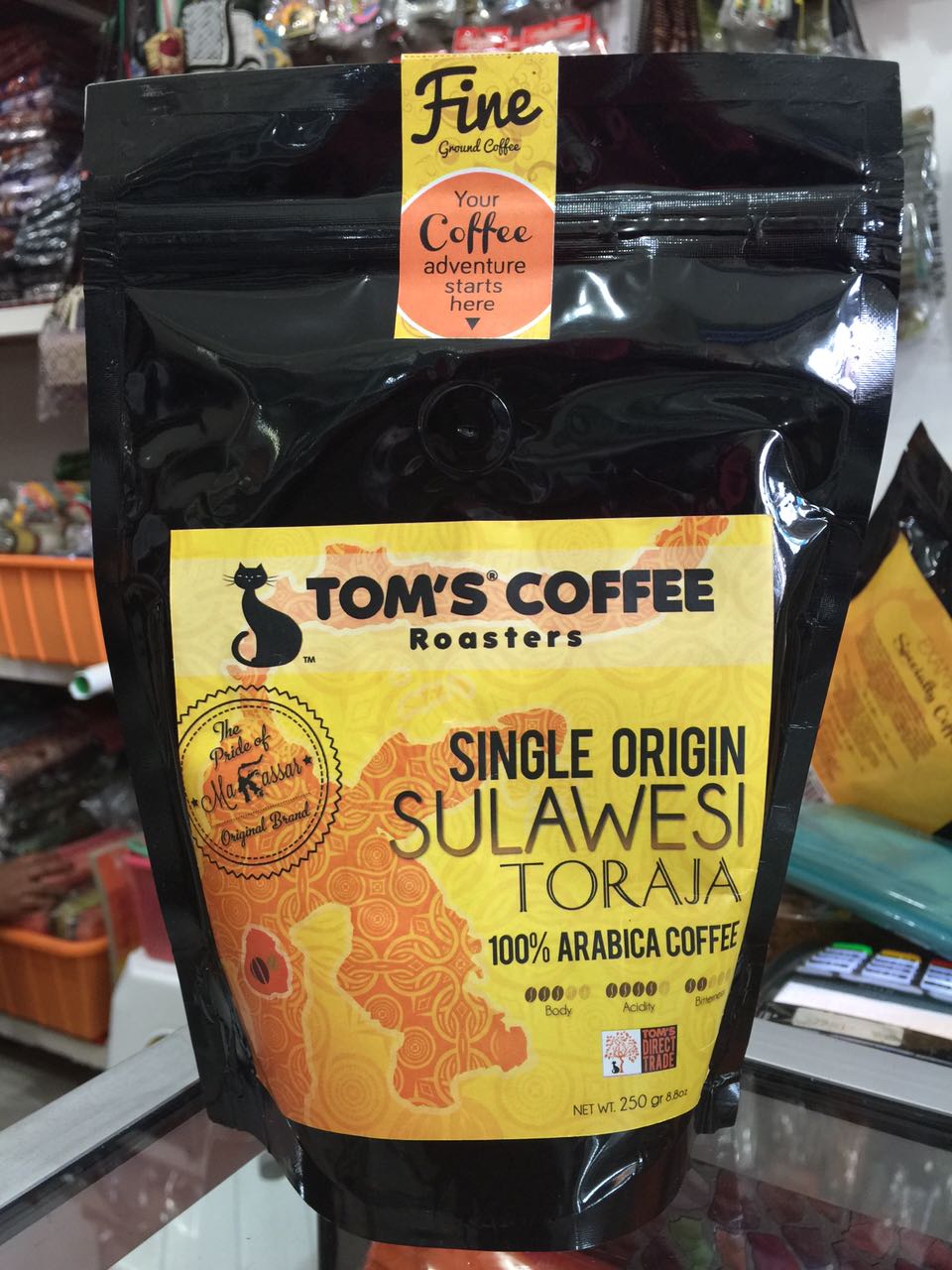TOM'S COFFEE SINGLE ORIGIN 250GR
